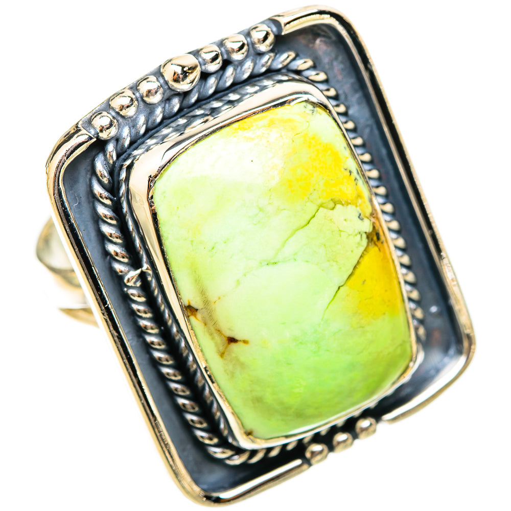 Lemon Chrysoprase Rings handcrafted by Anasilvercos - RING120967 - Photo 2