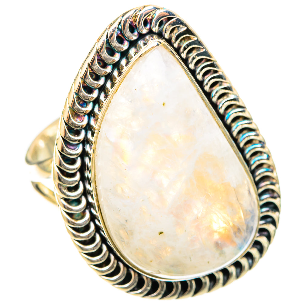 Rainbow Moonstone Rings handcrafted by Anasilvercos - RING120994 - Photo 2