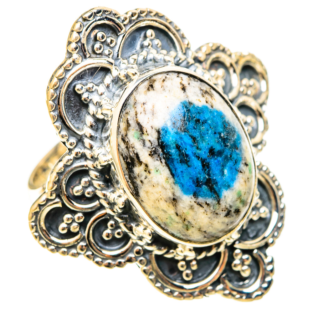 K2 Blue Azurite Rings handcrafted by Anasilvercos - RING120997 - Photo 2