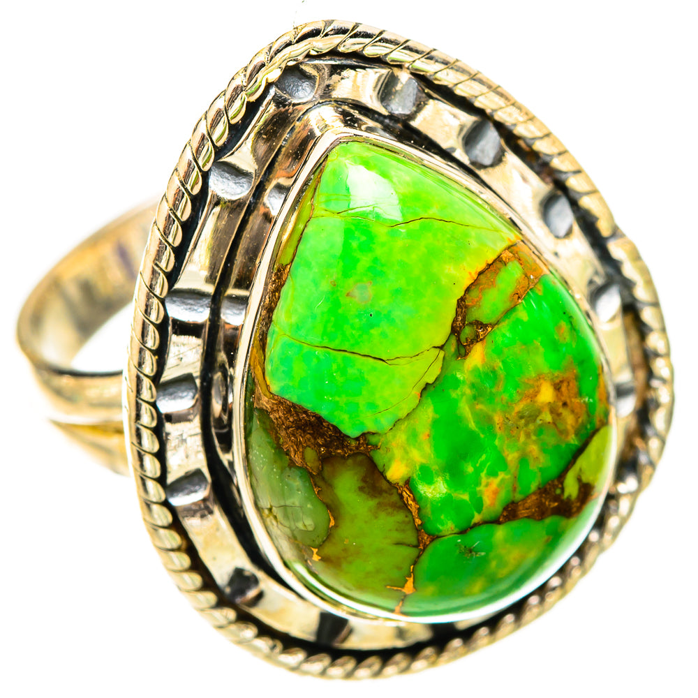 Green Copper Composite Turquoise Rings handcrafted by Anasilvercos - RING121009 - Photo 2