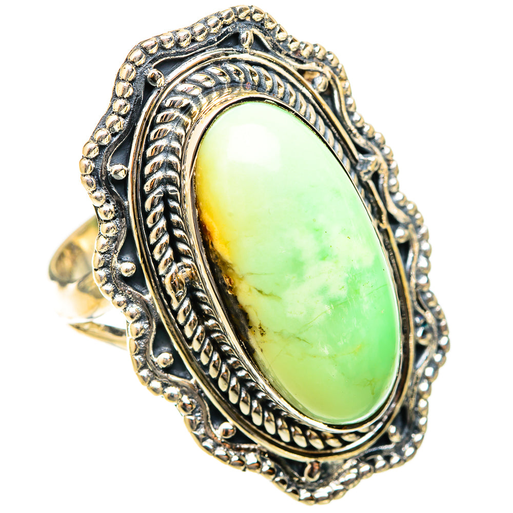 Lemon Chrysoprase Rings handcrafted by Anasilvercos - RING121011 - Photo 2