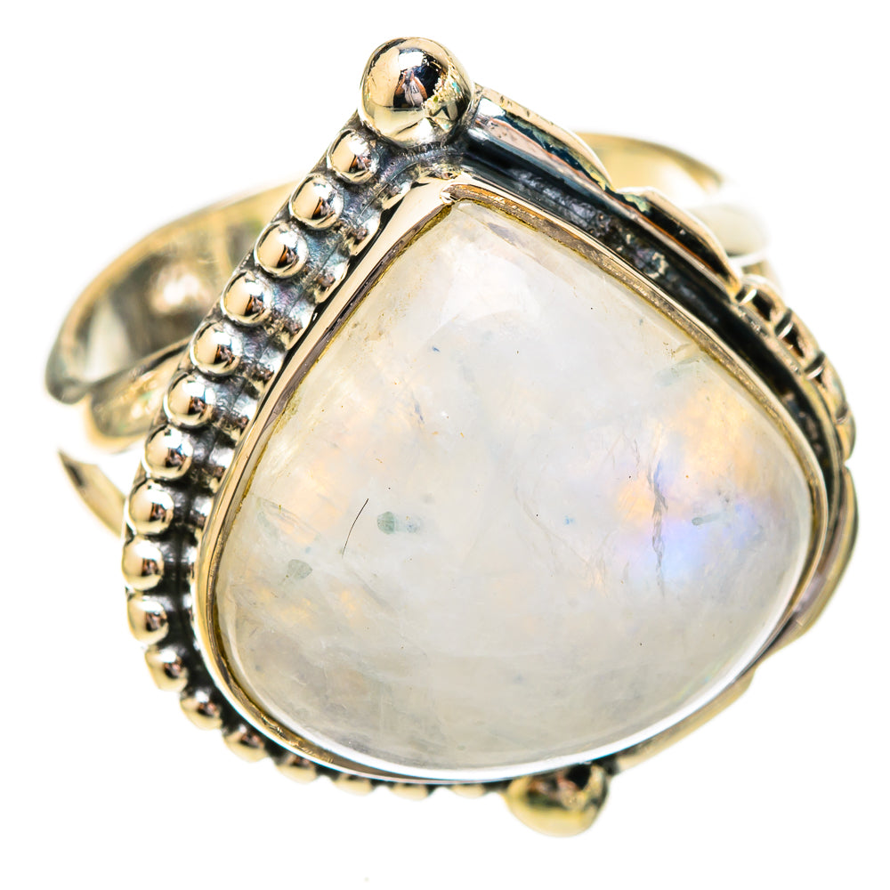 Rainbow Moonstone Rings handcrafted by Anasilvercos - RING121055 - Photo 2