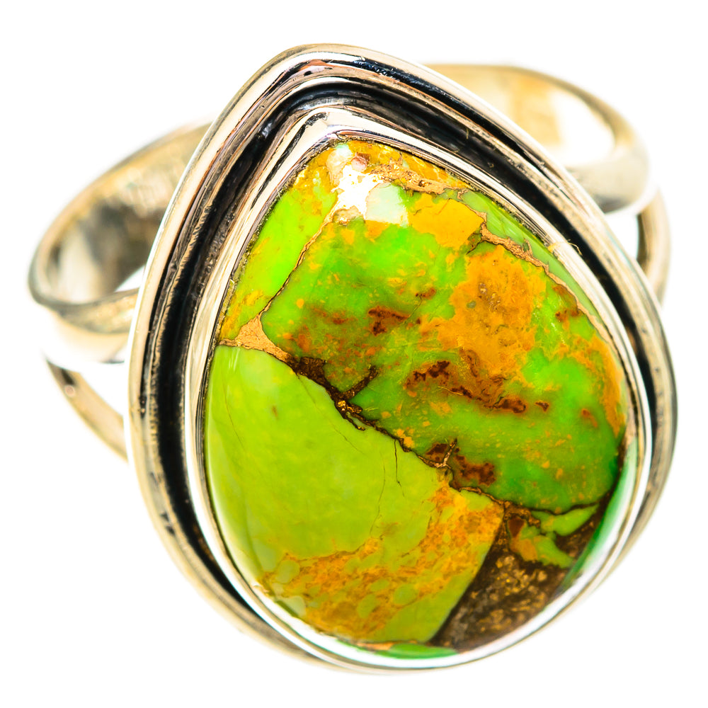 Green Copper Composite Turquoise Rings handcrafted by Anasilvercos - RING121102 - Photo 2