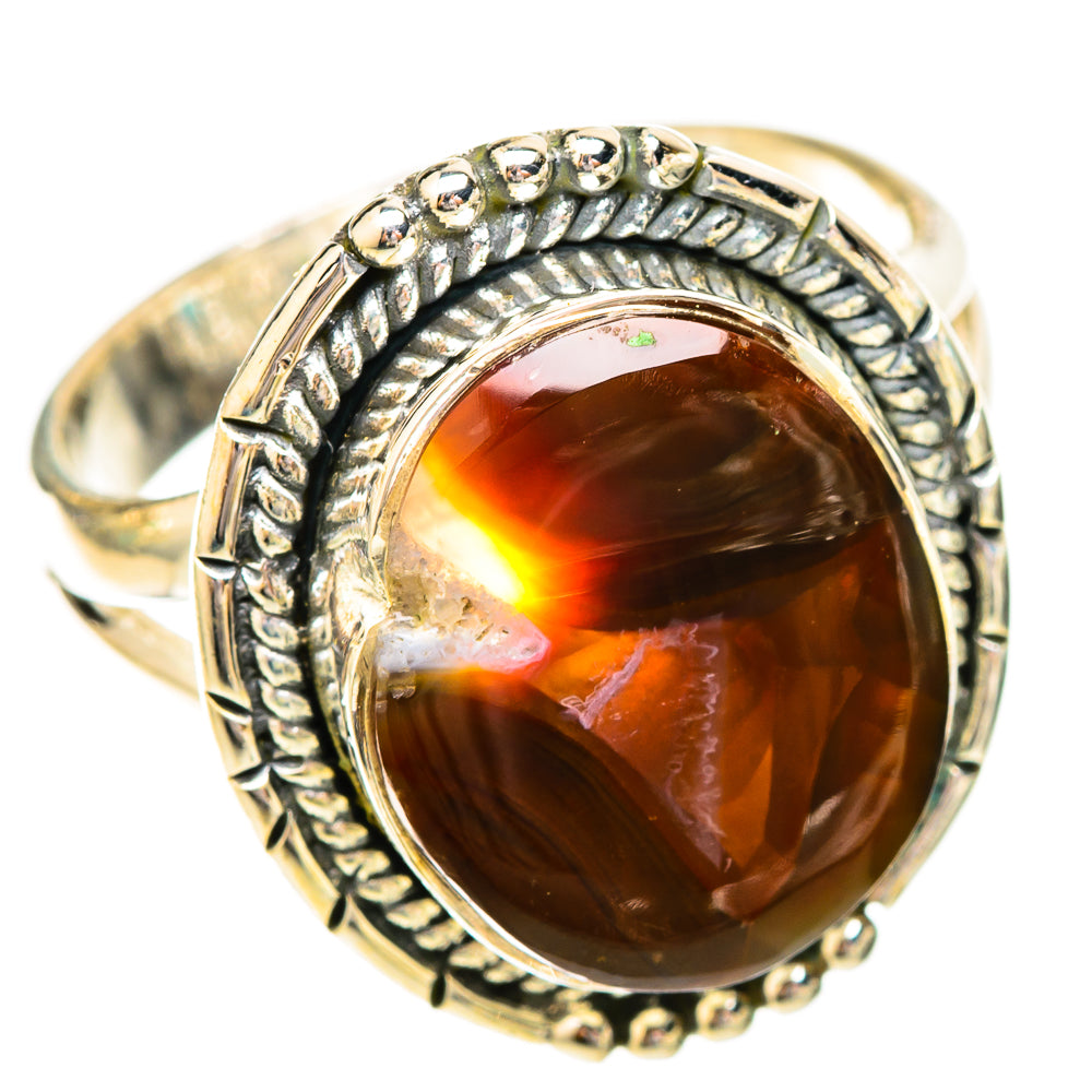 Mexican Fire Agate Rings handcrafted by Anasilvercos - RING121104 - Photo 2