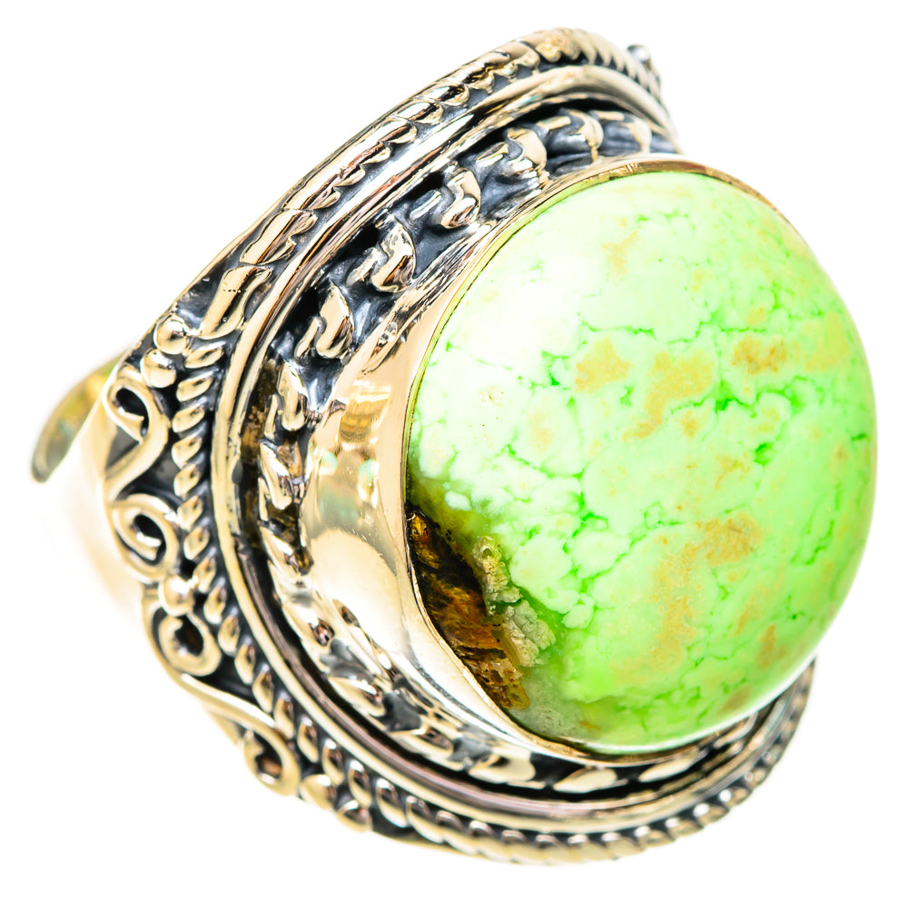 Lemon Chrysoprase Rings handcrafted by Anasilvercos - RING121190 - Photo 2