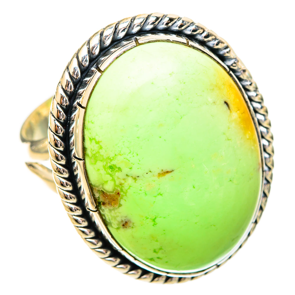 Lemon Chrysoprase Rings handcrafted by Anasilvercos - RING121194 - Photo 2