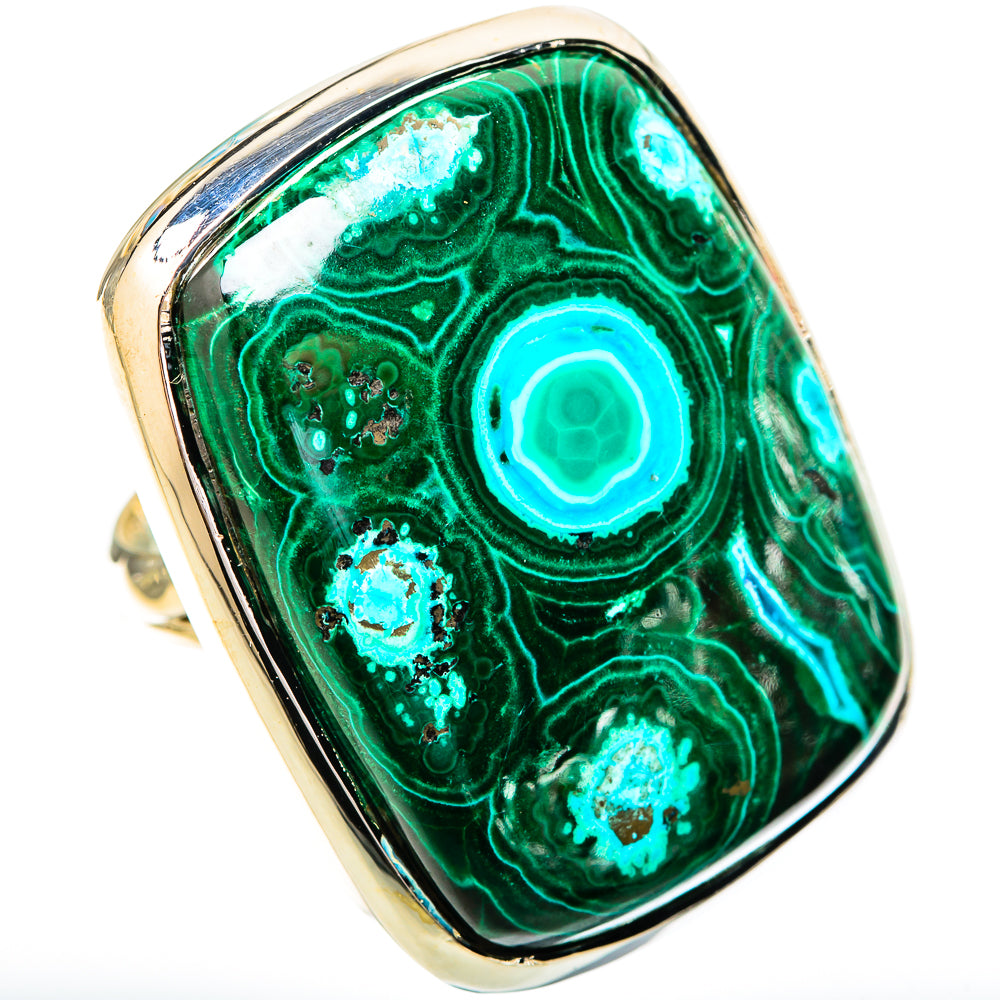 Malachite In Chrysocolla Rings handcrafted by Anasilvercos - RING121201 - Photo 2