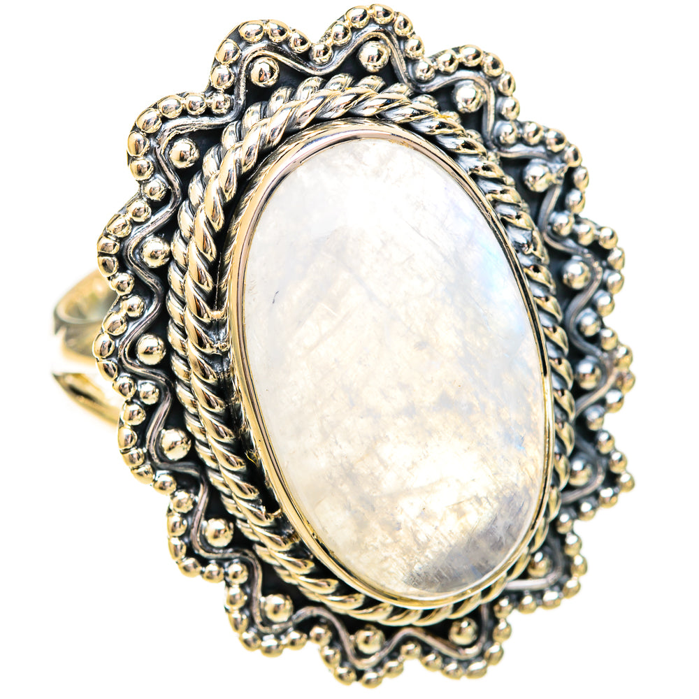Rainbow Moonstone Rings handcrafted by Anasilvercos - RING121219 - Photo 2