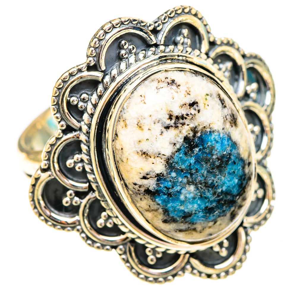 K2 Blue Azurite Rings handcrafted by Anasilvercos - RING121239 - Photo 2