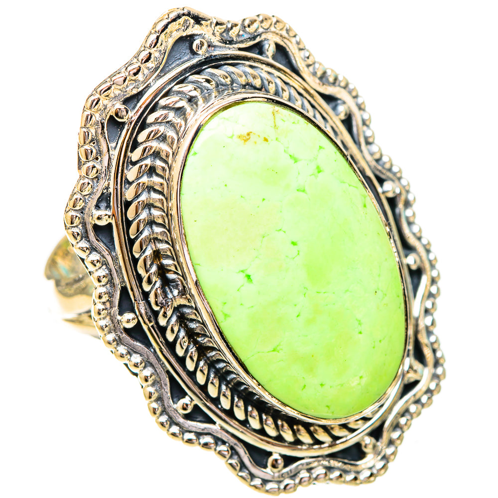 Lemon Chrysoprase Rings handcrafted by Anasilvercos - RING121241 - Photo 2