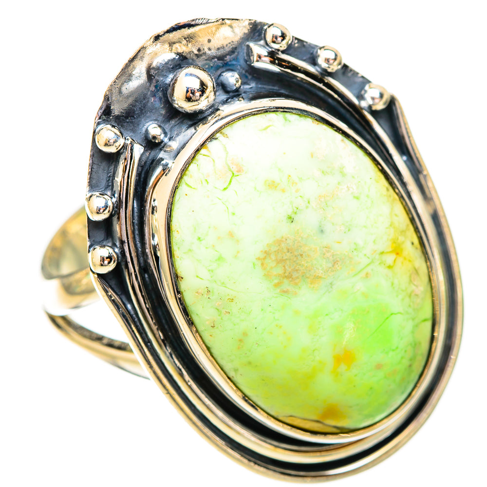 Lemon Chrysoprase Rings handcrafted by Anasilvercos - RING121296 - Photo 2