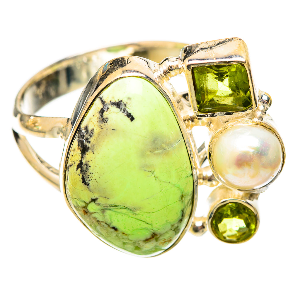 Lemon Chrysoprase Rings handcrafted by Anasilvercos - RING121336 - Photo 2