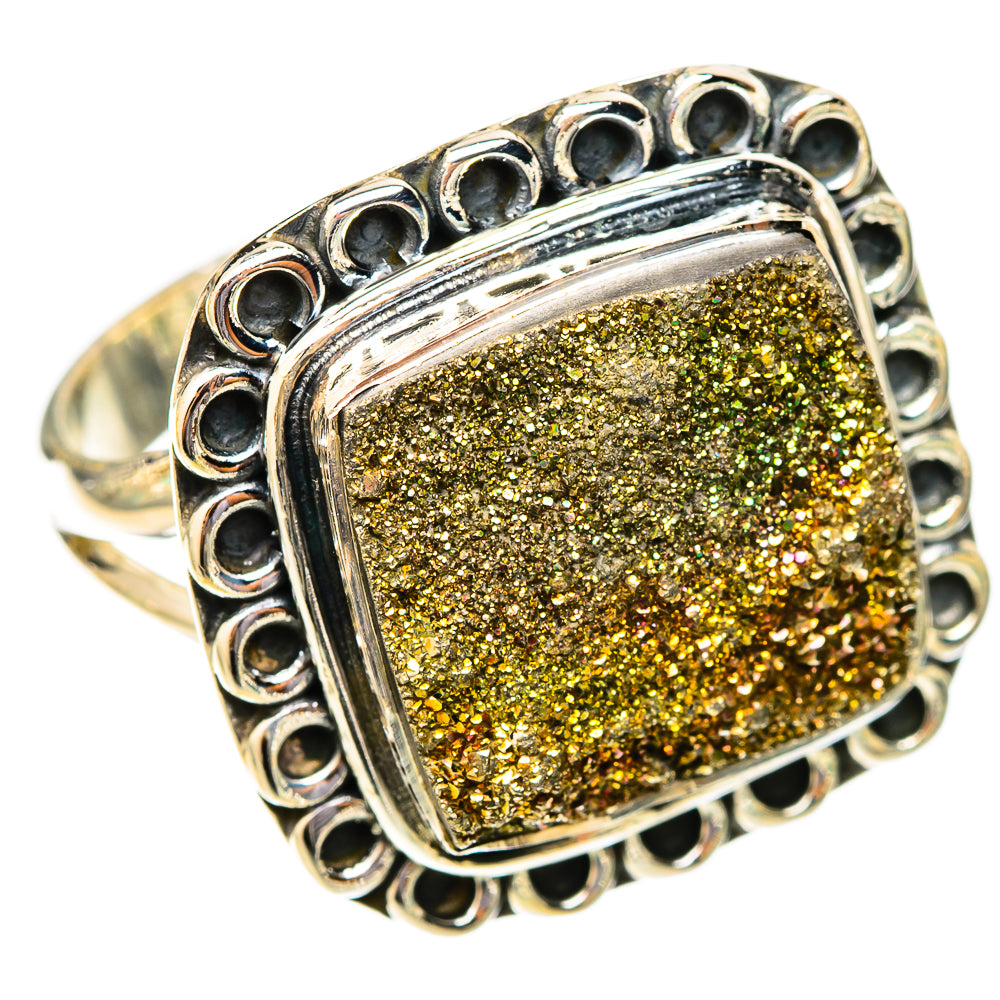 Spectro Pyrite Druzy Rings handcrafted by Anasilvercos - RING121351 - Photo 2