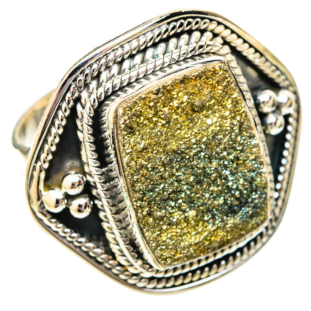 Spectro Pyrite Druzy Rings handcrafted by Anasilvercos - RING121384 - Photo 2