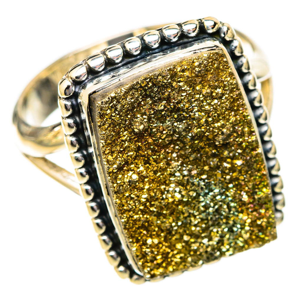 Spectro Pyrite Druzy Rings handcrafted by Anasilvercos - RING121385 - Photo 2
