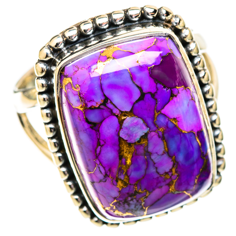 Purple Copper Composite Turquoise Rings handcrafted by Anasilvercos - RING121412 - Photo 2
