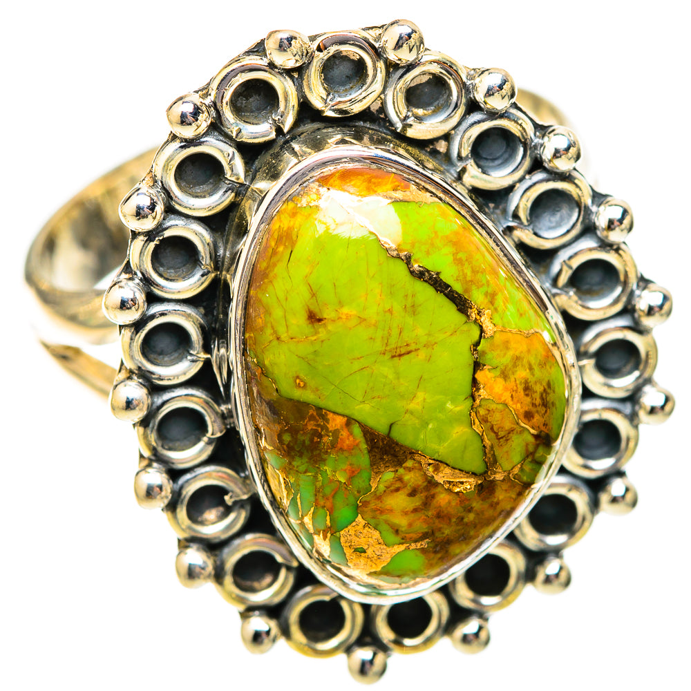 Green Copper Composite Turquoise Rings handcrafted by Anasilvercos - RING121433 - Photo 2