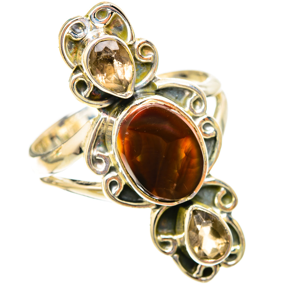 Mexican Fire Agate Rings handcrafted by Anasilvercos - RING121436 - Photo 2