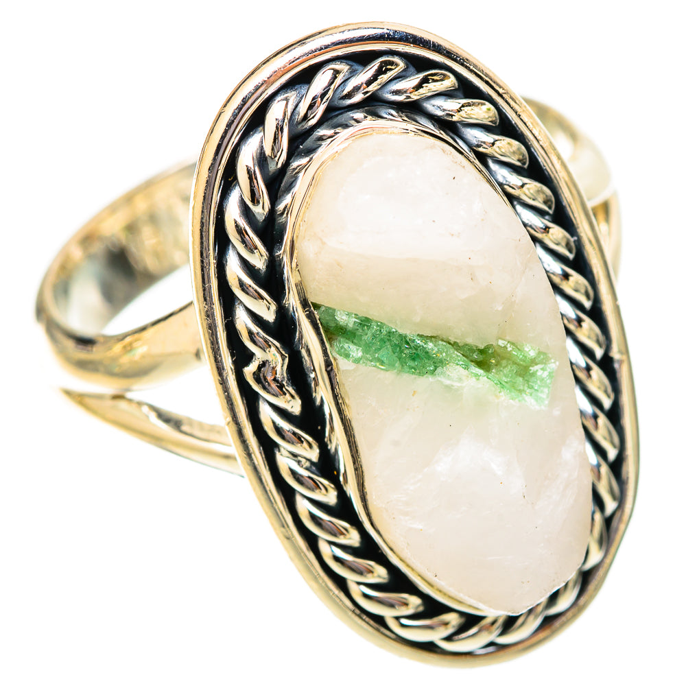 Green Tourmaline In Quartz Rings handcrafted by Anasilvercos - RING121464 - Photo 2