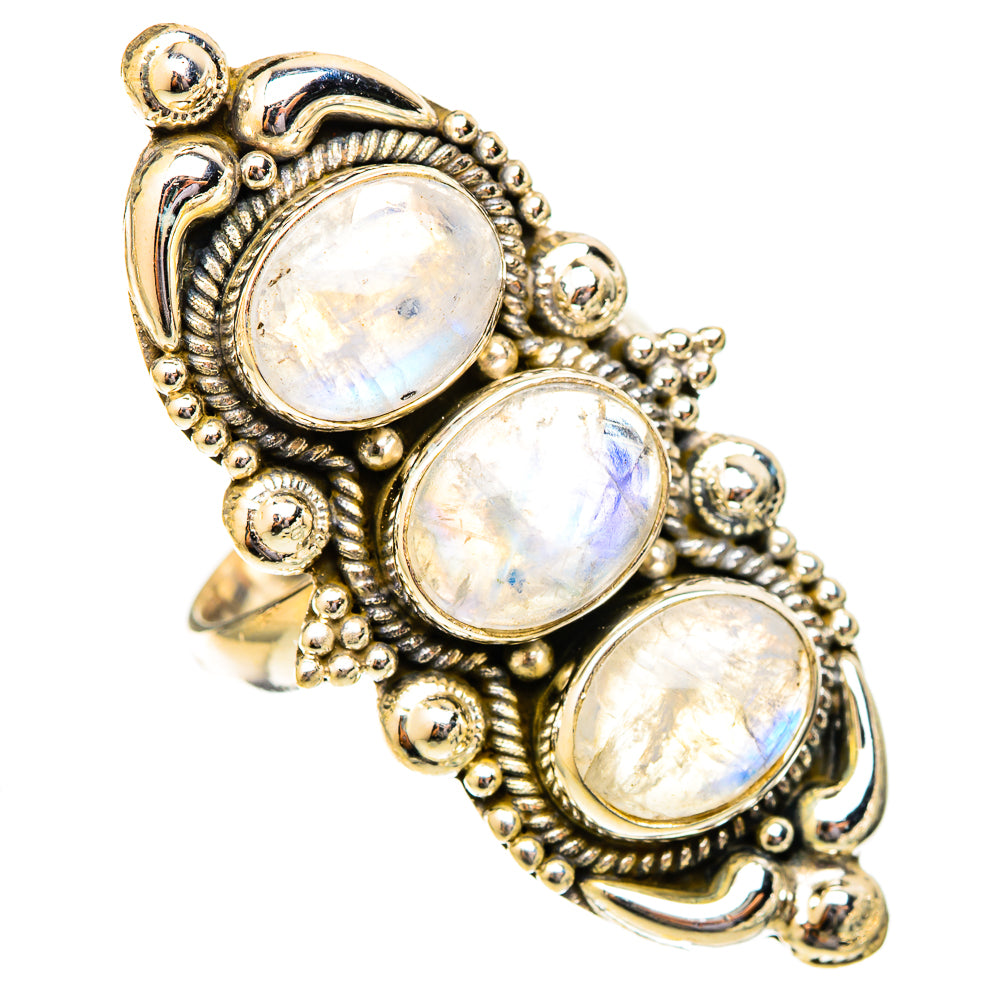 Rianbow Moonstone Rings handcrafted by Anasilvercos - RING121489 - Photo 2