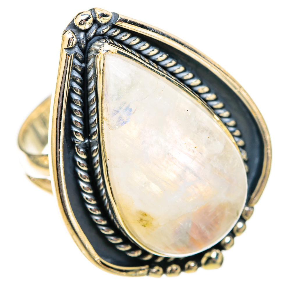 Rainbow Moonstone Rings handcrafted by Anasilvercos - RING121492 - Photo 2