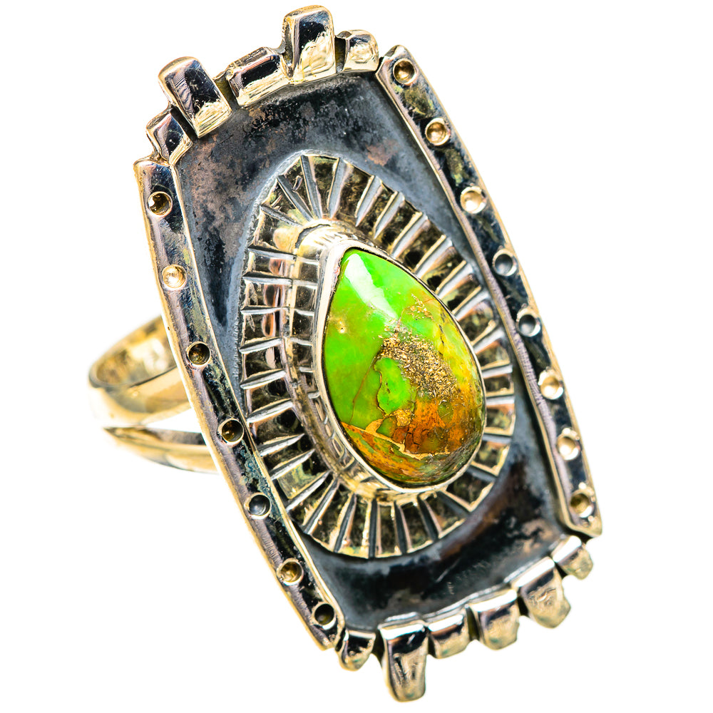 Green Copper Composite Turquoise Rings handcrafted by Anasilvercos - RING121517 - Photo 2