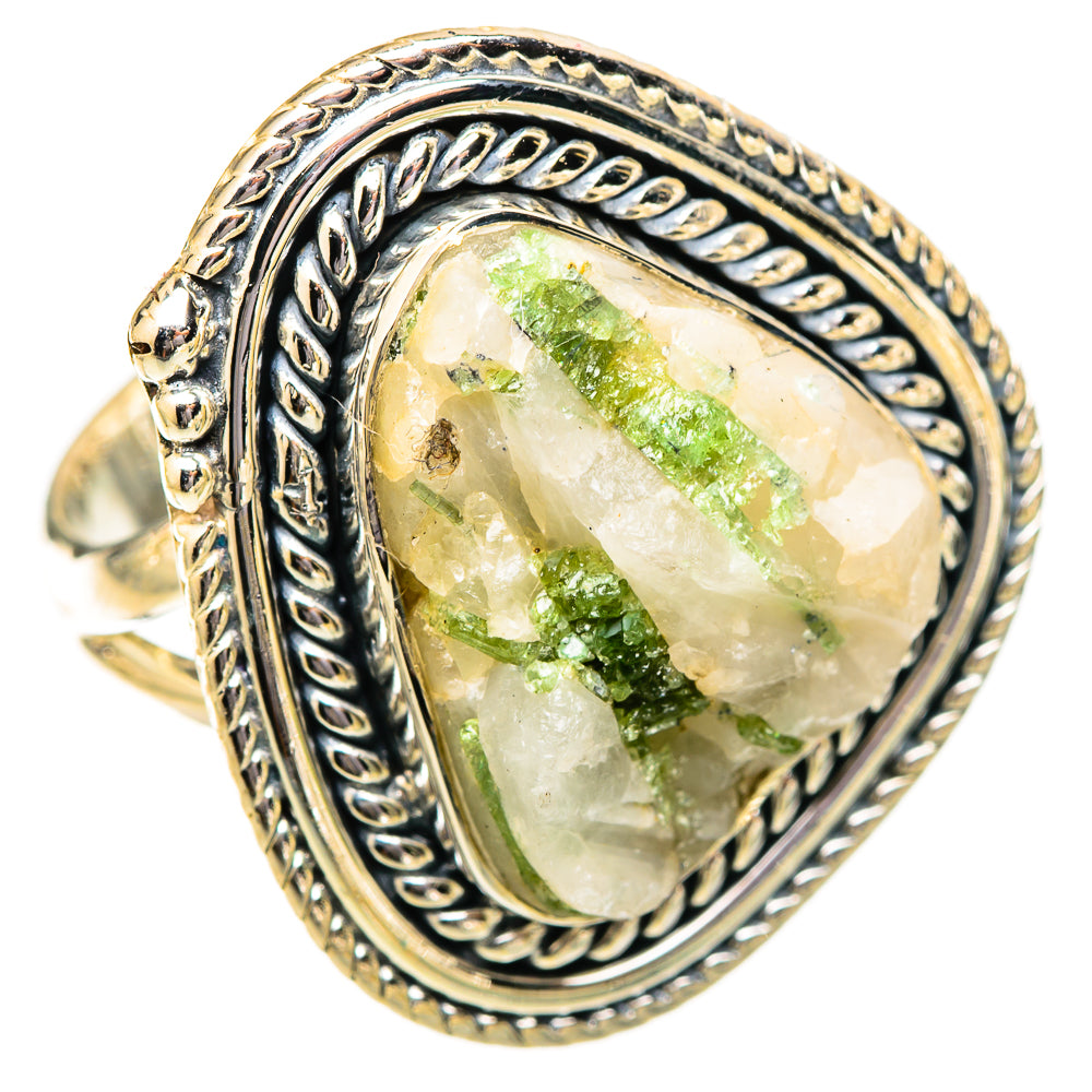 Green Tourmaline In Quartz Rings handcrafted by Anasilvercos - RING121520 - Photo 2