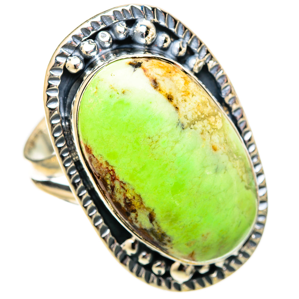 Lemon Chrysoprase Rings handcrafted by Anasilvercos - RING121523 - Photo 2