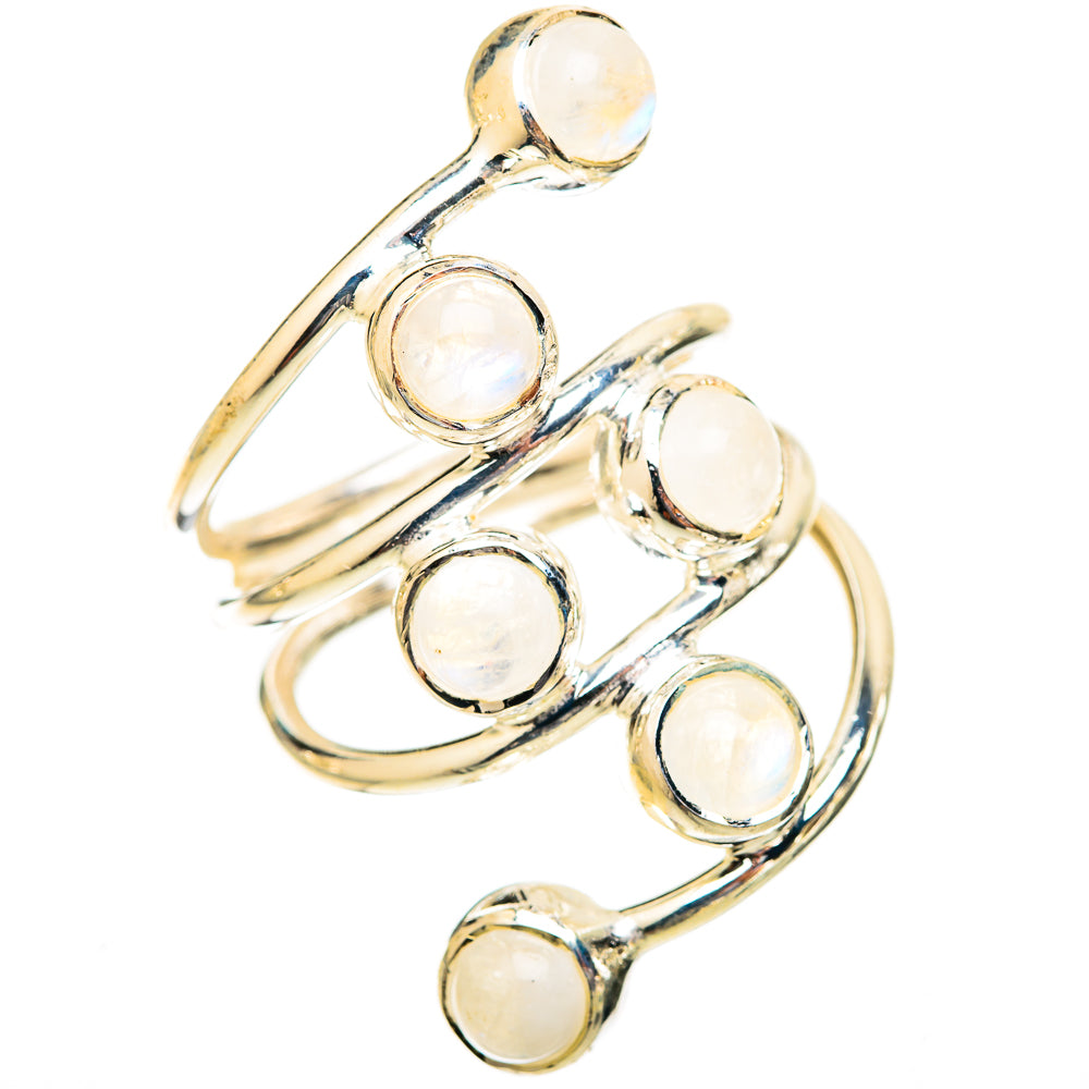 Rainbow Moonstone Rings handcrafted by Anasilvercos - RING121543 - Photo 2