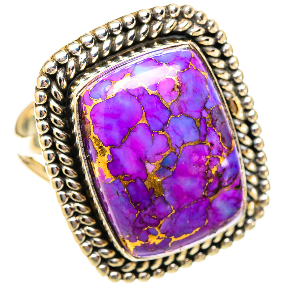 Purple Copper Composite Turquoise Rings handcrafted by Anasilvercos - RING121575 - Photo 2