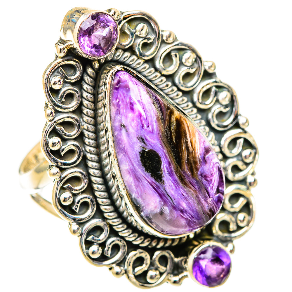 Charoite Rings handcrafted by Anasilvercos - RING121577 - Photo 2