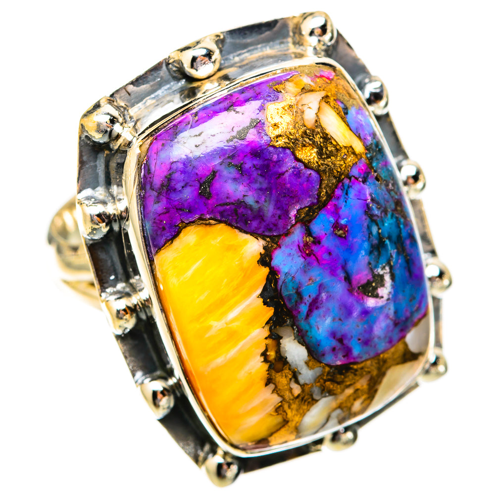 Purple Copper Composite Turquoise Rings handcrafted by Anasilvercos - RING121586 - Photo 2