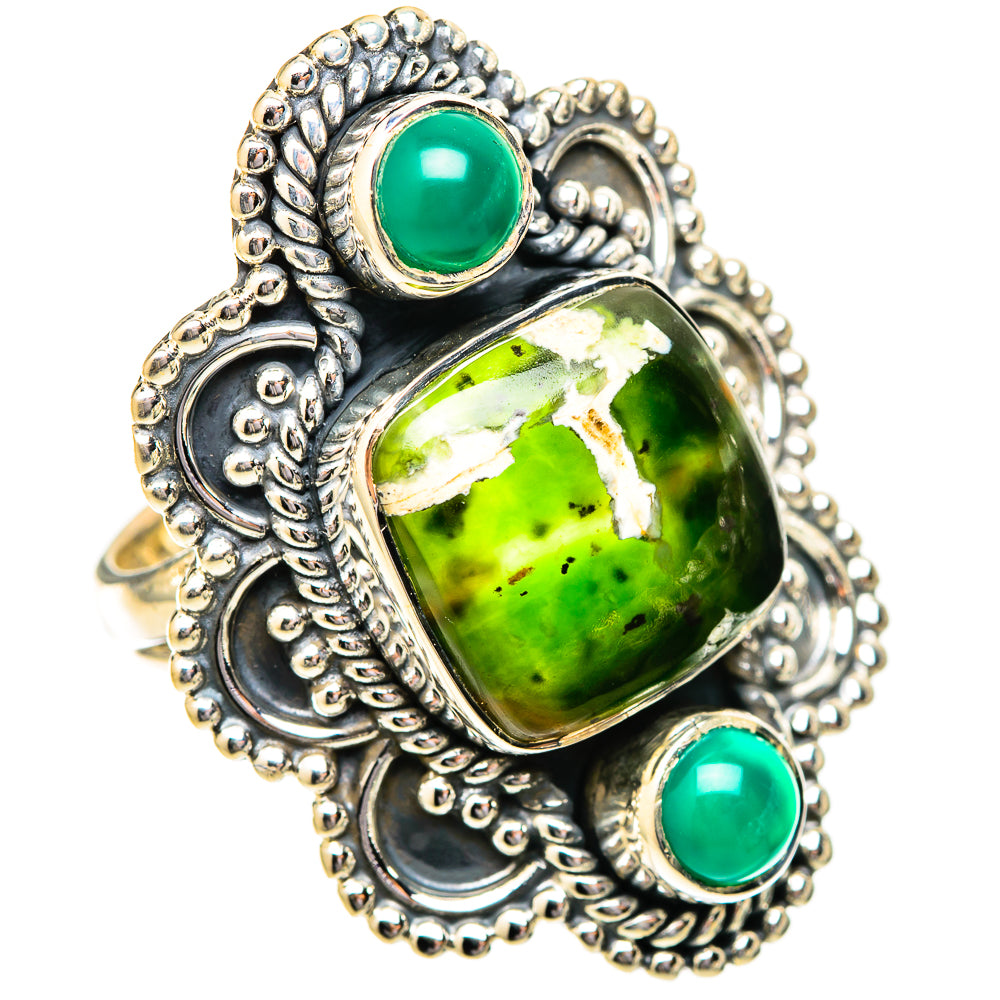 Australian Green Opal Rings handcrafted by Anasilvercos - RING121609 - Photo 2