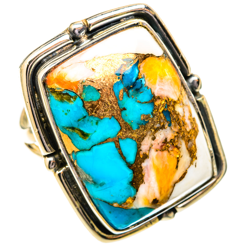 Blue Copper Composite Turquoise Rings handcrafted by Anasilvercos - RING121633 - Photo 2
