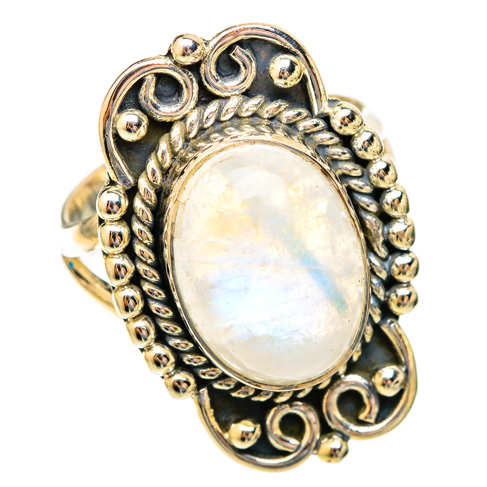 Rainbow Moonstone Rings handcrafted by Anasilvercos - RING121663 - Photo 2