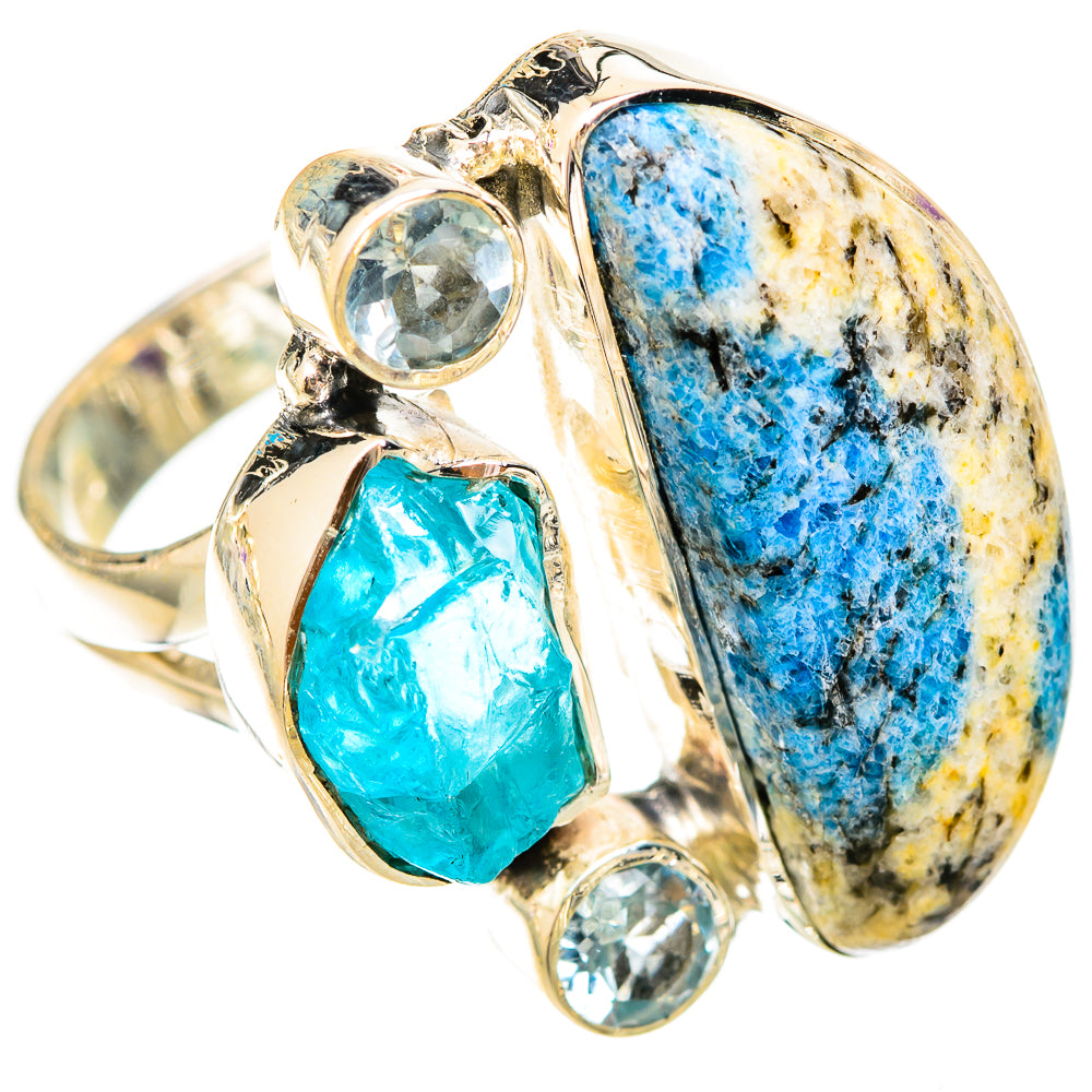 K2 Blue Azurite Rings handcrafted by Anasilvercos - RING121675 - Photo 2