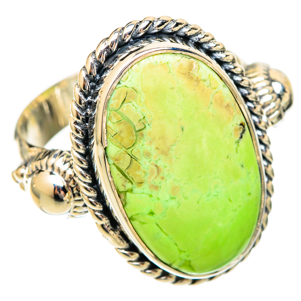 Lemon Chrysoprase Rings handcrafted by Anasilvercos - RING121715 - Photo 2