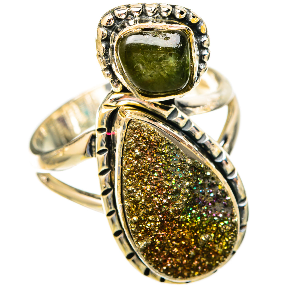 Spectro Pyrite Druzy Rings handcrafted by Anasilvercos - RING121728 - Photo 2