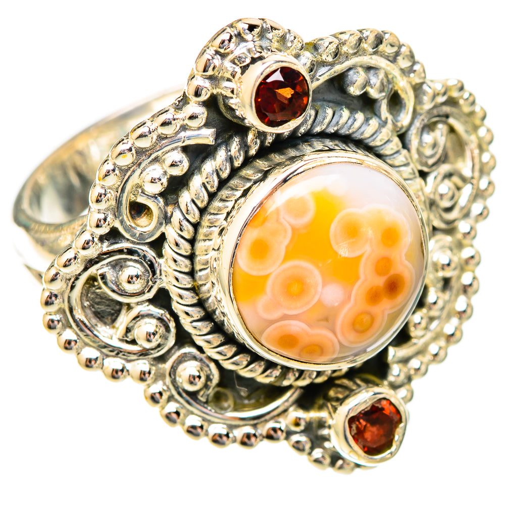 Fire Crab Agate Rings handcrafted by Anasilvercos - RING121735 - Photo 2