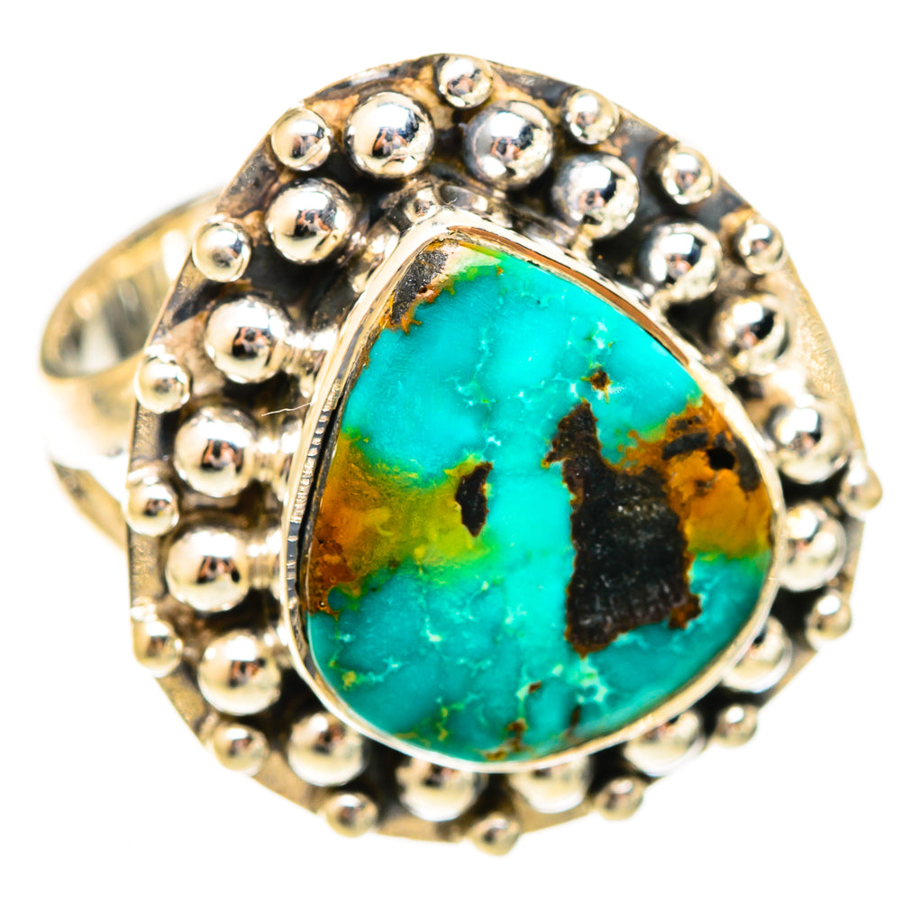 Tibetan Turquoise Rings handcrafted by Anasilvercos - RING121796 - Photo 2
