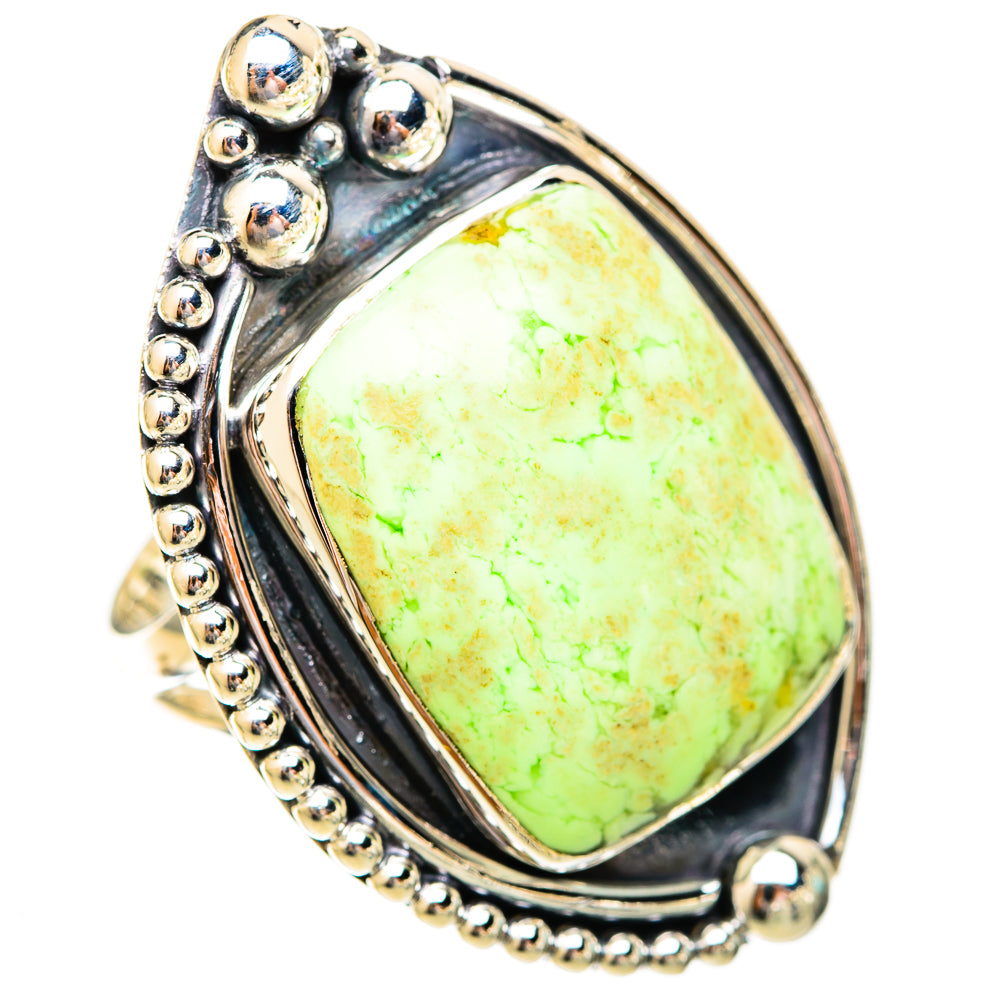Lemon Chrysoprase Rings handcrafted by Anasilvercos - RING121814 - Photo 2