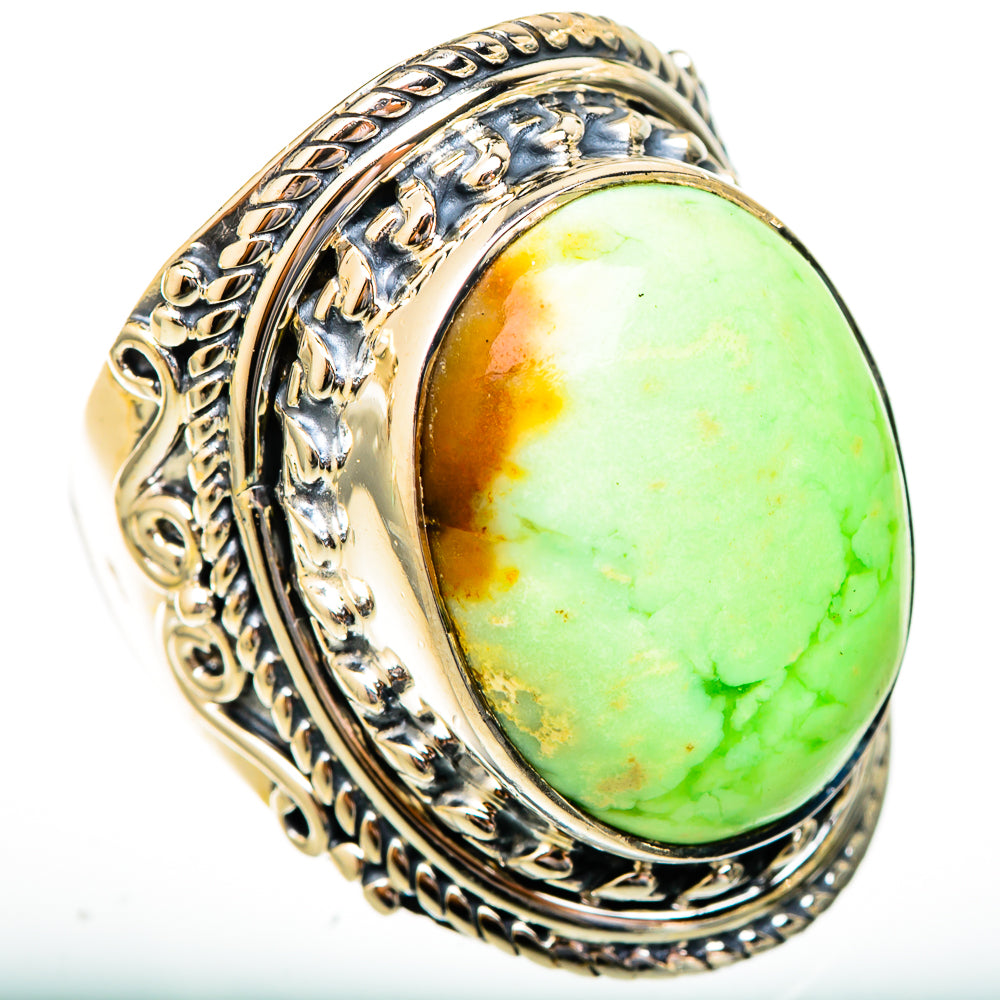 Lemon Chrysoprase Rings handcrafted by Anasilvercos - RING121870 - Photo 2