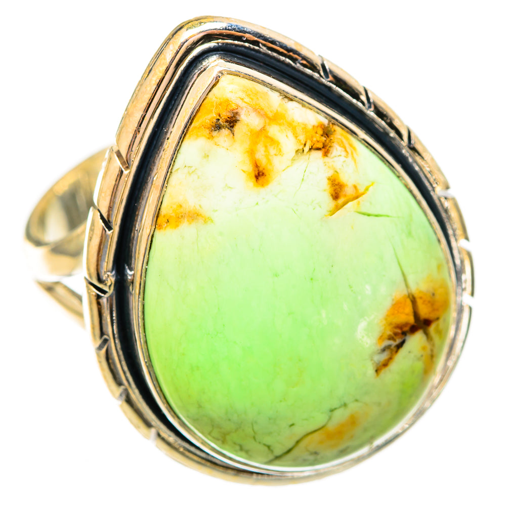 Lemon Chrysoprase Rings handcrafted by Anasilvercos - RING121915 - Photo 2