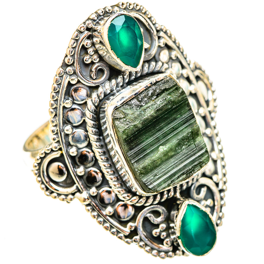 Green Tourmaline Rings handcrafted by Anasilvercos - RING121922 - Photo 2