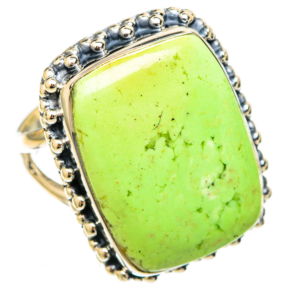 Lemon Chrysoprase Rings handcrafted by Anasilvercos - RING121925 - Photo 2