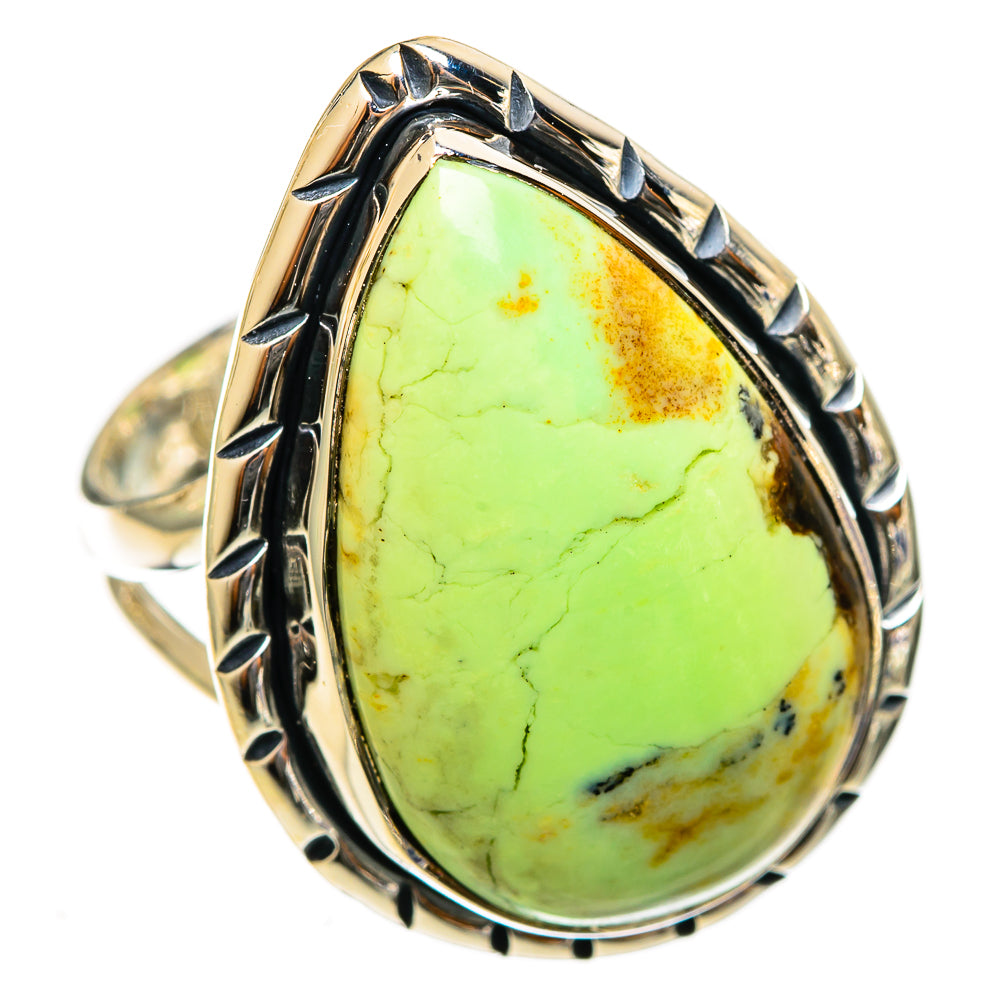 Lemon Chrysoprase Rings handcrafted by Anasilvercos - RING121974 - Photo 2