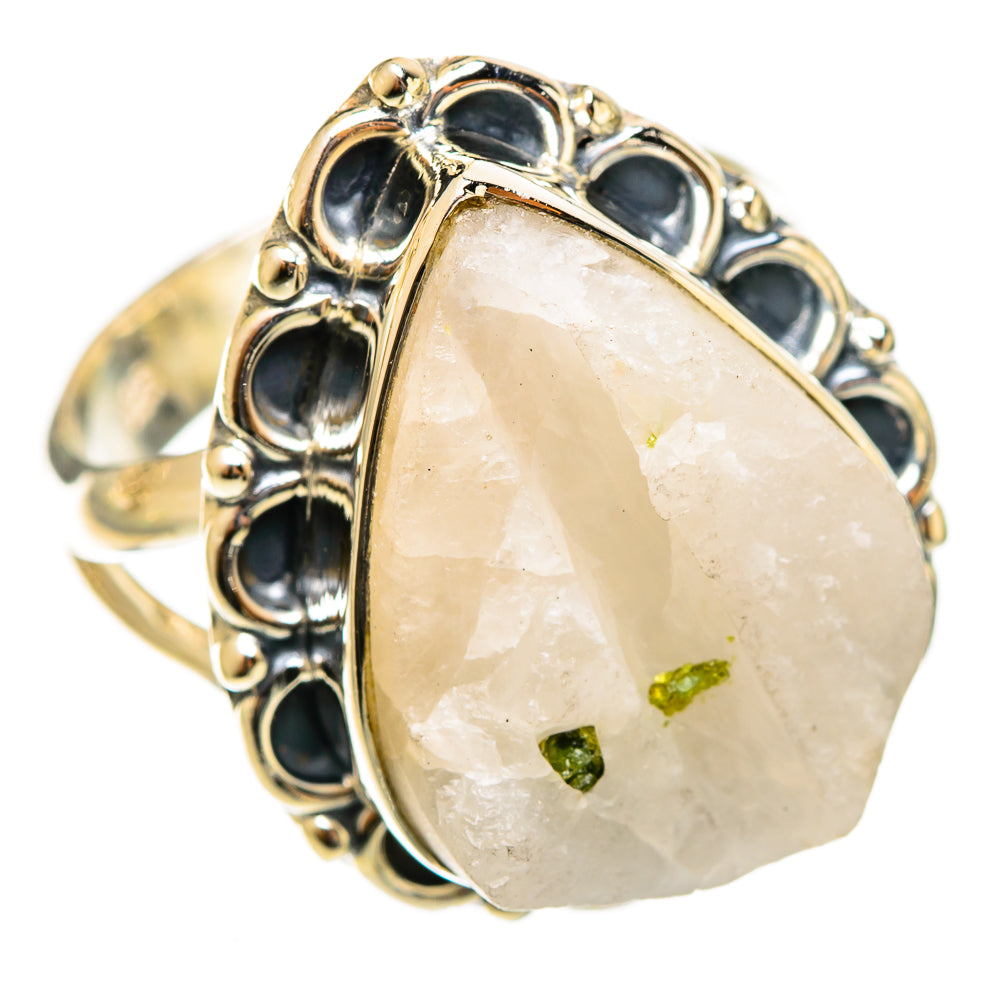 Green Tourmaline In Quartz Rings handcrafted by Anasilvercos - RING122019 - Photo 2