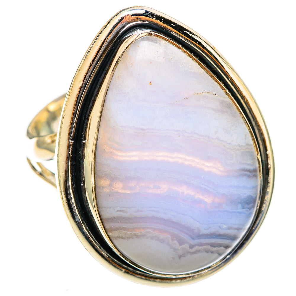 Blue Lace Agate Rings handcrafted by Anasilvercos - RING122020 - Photo 2