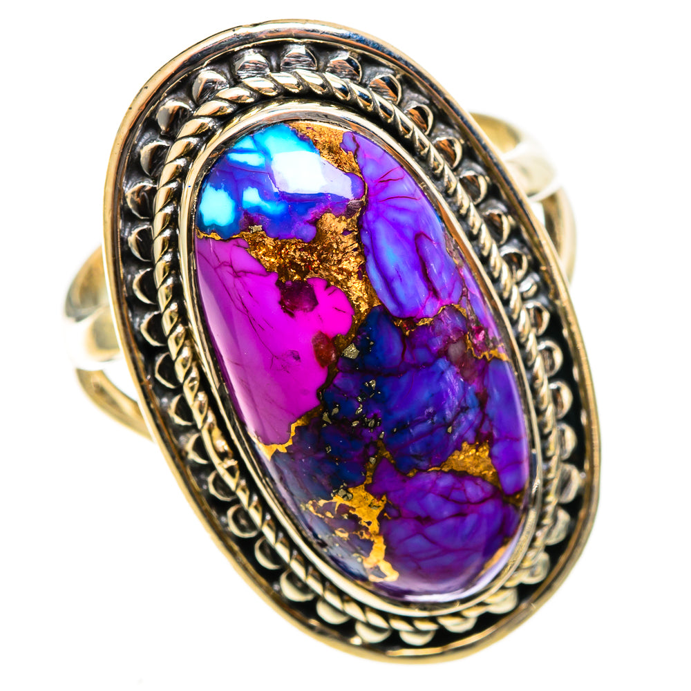 Purple Copper Composite Turquoise Rings handcrafted by Anasilvercos - RING122070 - Photo 2