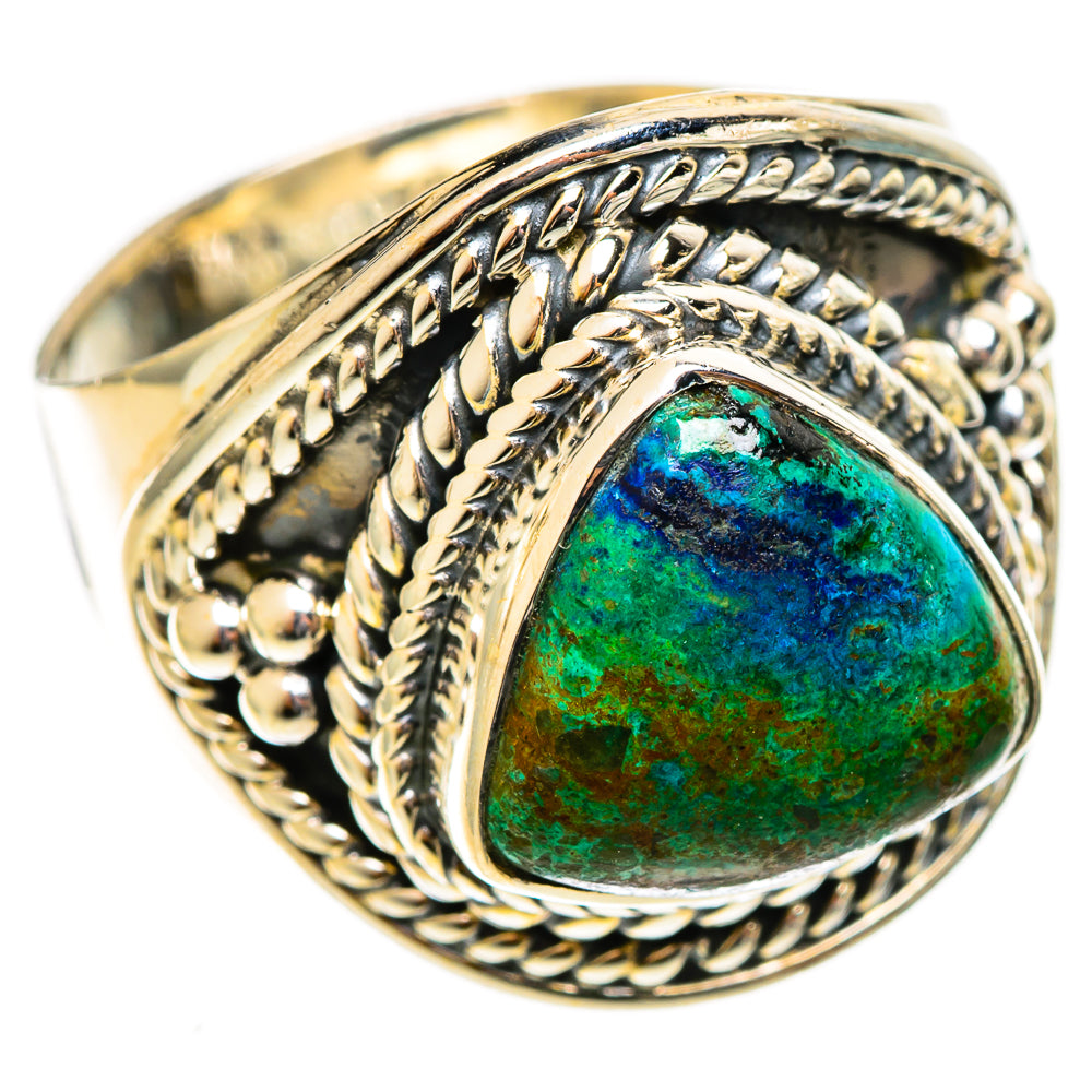 Azurite In Malachite Rings handcrafted by Anasilvercos - RING122075 - Photo 2